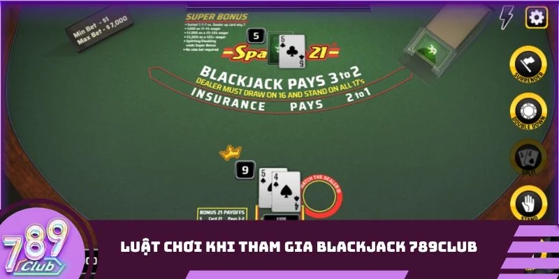 Hướng dẫn luật chơi cơ bản khi tham gia Blackjack 789Club