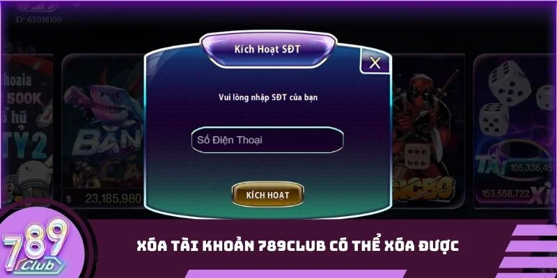Hội viên có thể xóa được tài khoản game dễ dàng